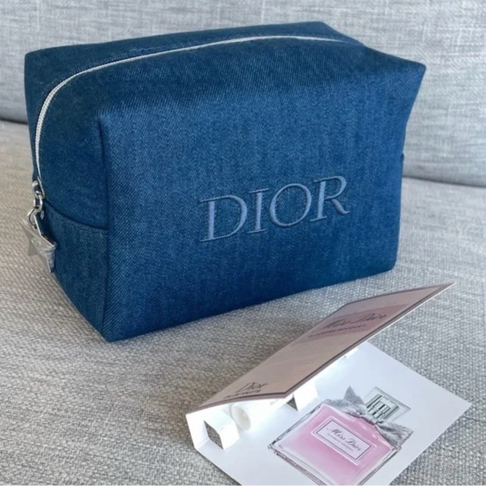 Dior Blue Denim Toiletry Bag